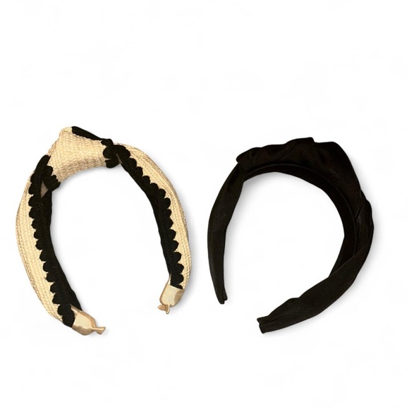 Top Knot Raffia Headband Universal Thread Tan/Black bundle